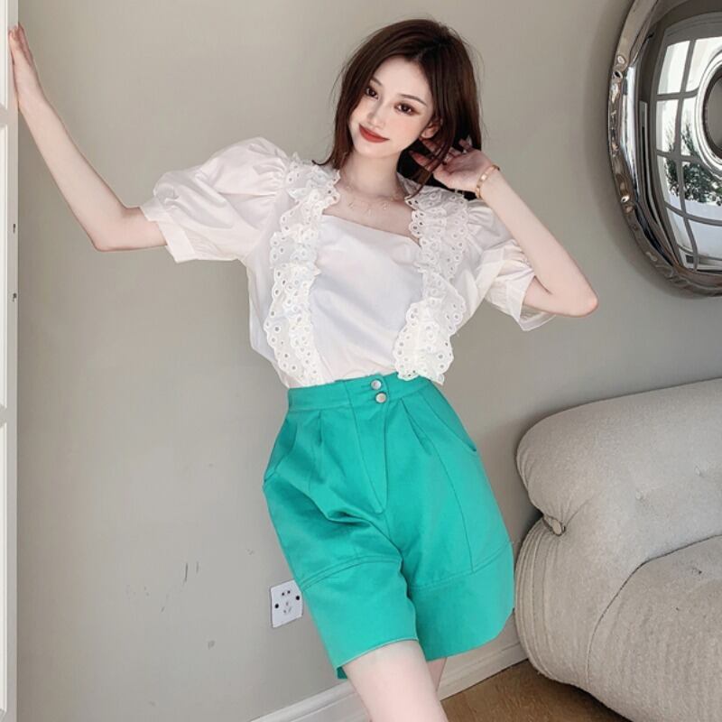 レディースサマースタイルスリーブトップス ルーズパンツ 夏物 ハンチェンe91193018159