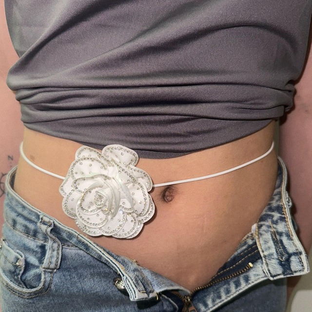 atmshop白ダイヤモンドの花ストラップ