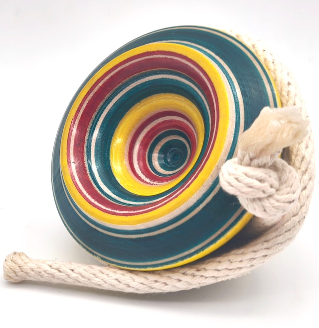 津軽ゴマ・ずぐり・皿ずぐり・2.5寸・緑・雪上独楽・伝統工芸・郷土玩具・No.260204-09・梱包サイズ60