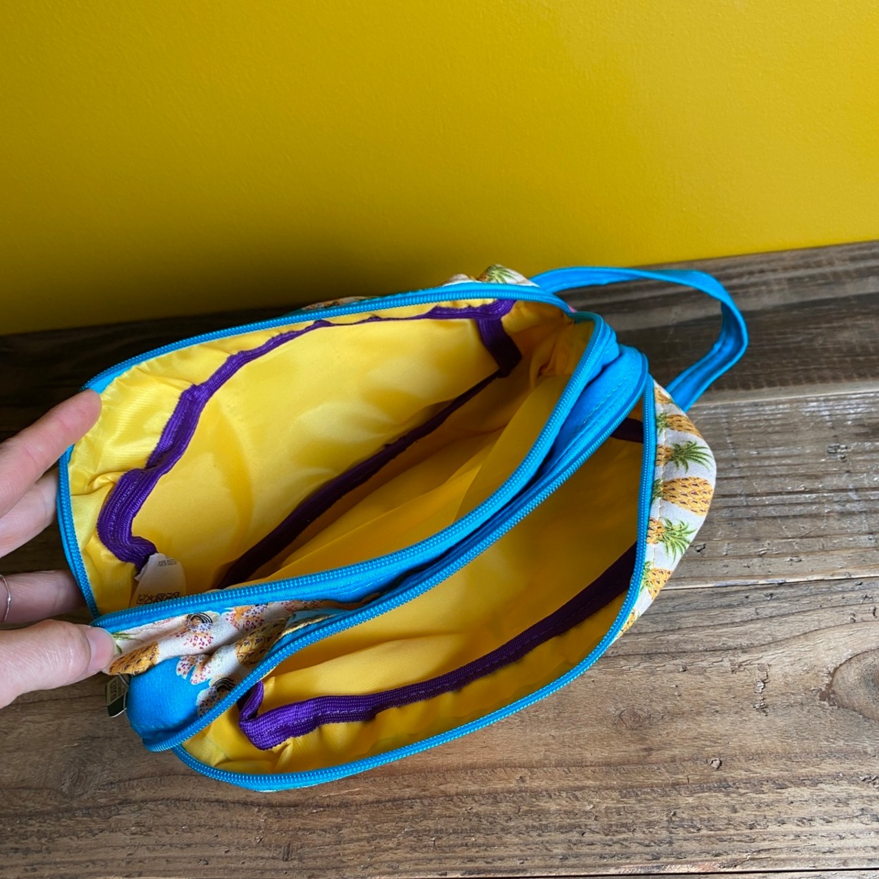 【MALAGUETA マラゲッタ】Wファスナー ポーチ ブルー