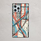受注生産 iPhoneケース 赤い道路の都市地図コラージュ｜都市地図 UMAP038C