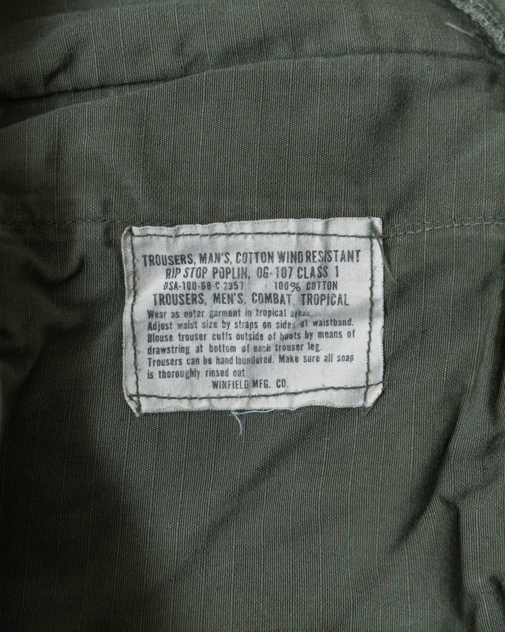 M-R】U.S.Army 60's Jungle Fatigue Pants 4th OG-107 