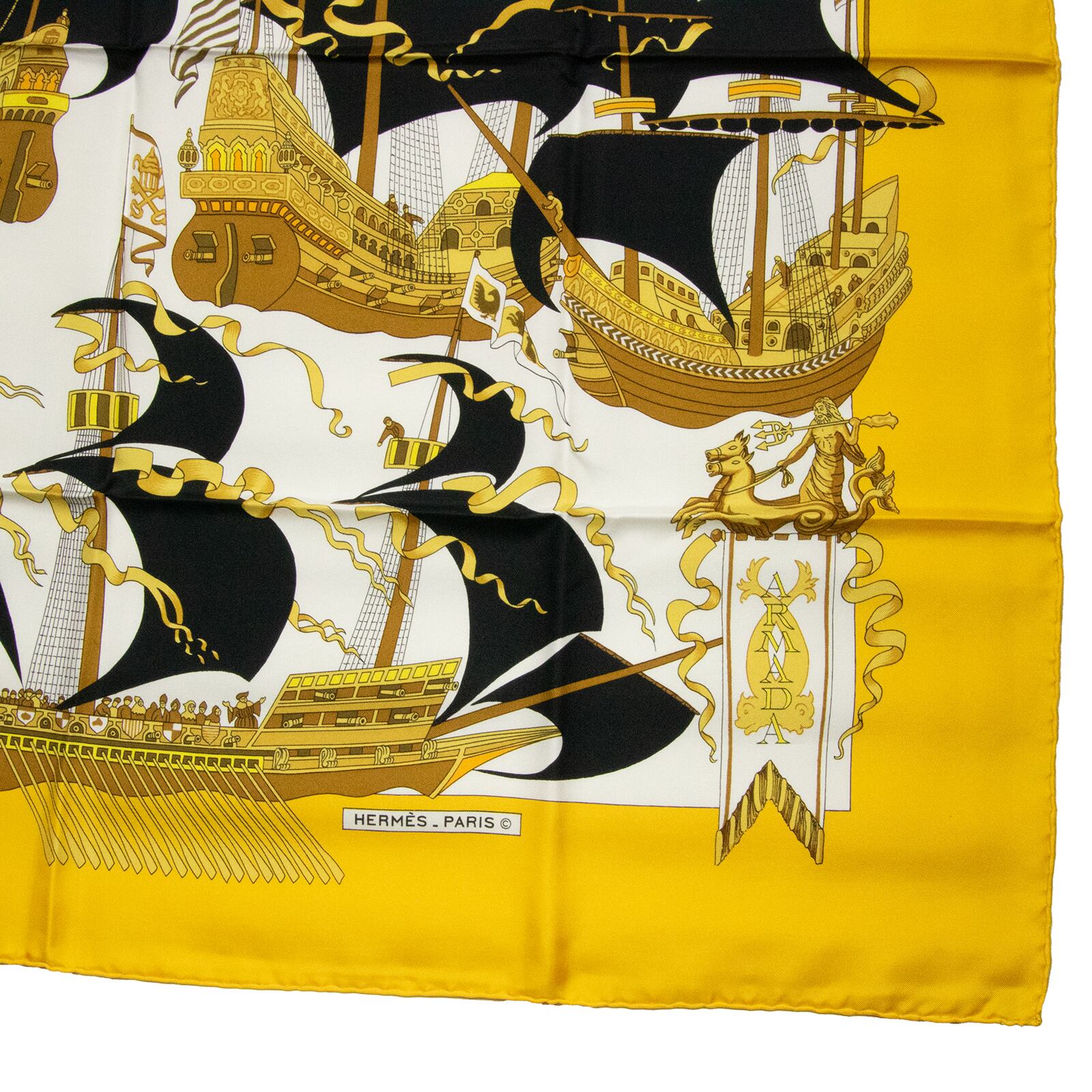 本物・送料無料・極美品】エルメス・大判スカーフ(カレ90・ARMADA