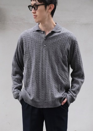 Cashmere knit polo shirt