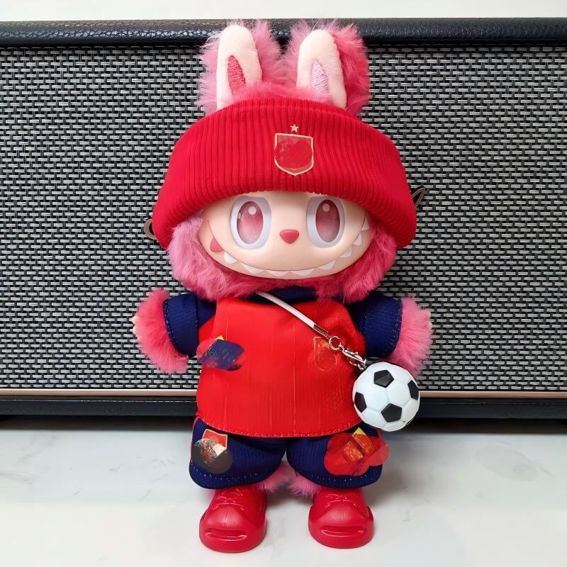 Labubu 1-3代用 サッカー トップス+パンツ+帽子+ボールチャーム+靴