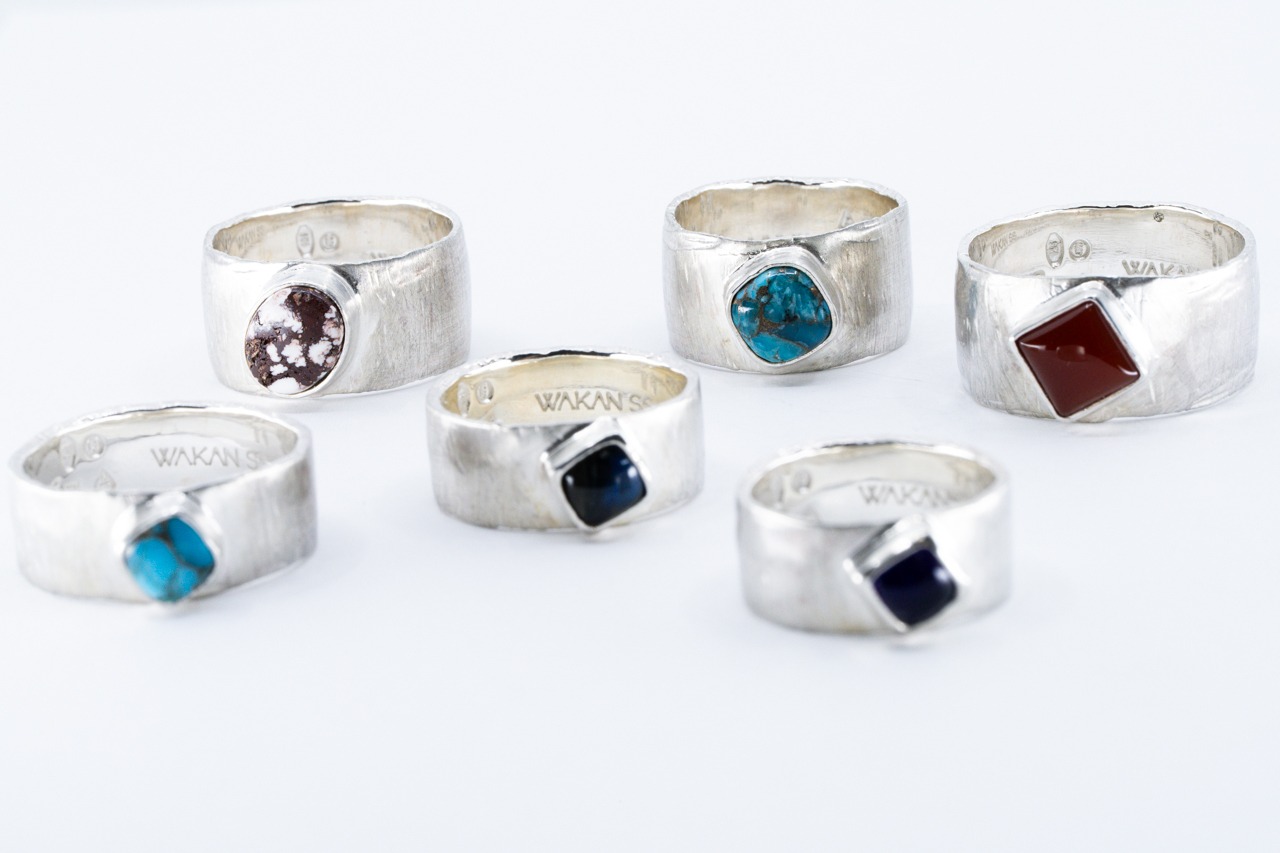 R-112 Bark Ring(L) レッドアゲート（⾚瑪瑙）