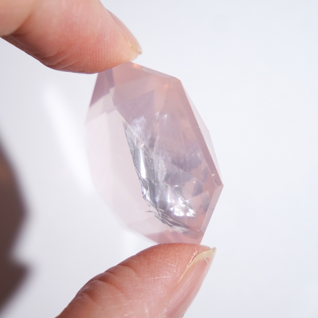 ローズクォーツ 紅水晶 / 六芒星 六角形 ヘキサグラム ヘキサゴン