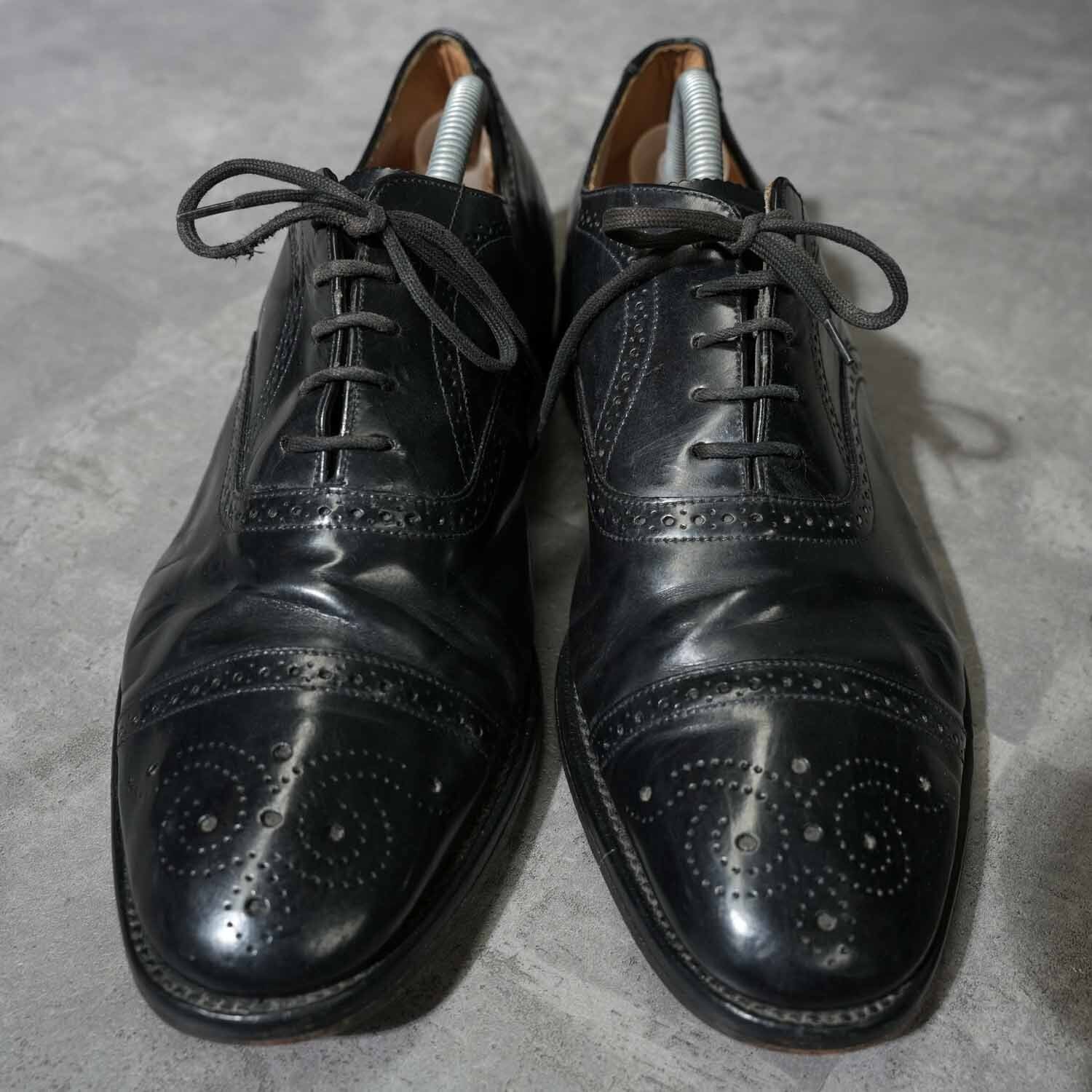 Loake ローク ウイングチップ レザーシューズ ブラック イングランド製
