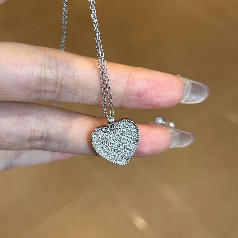 k18 ハートネックレス　ジルコニア K18ゴールドメッキ×ジルコニア ハート型モチーフショートネックレス