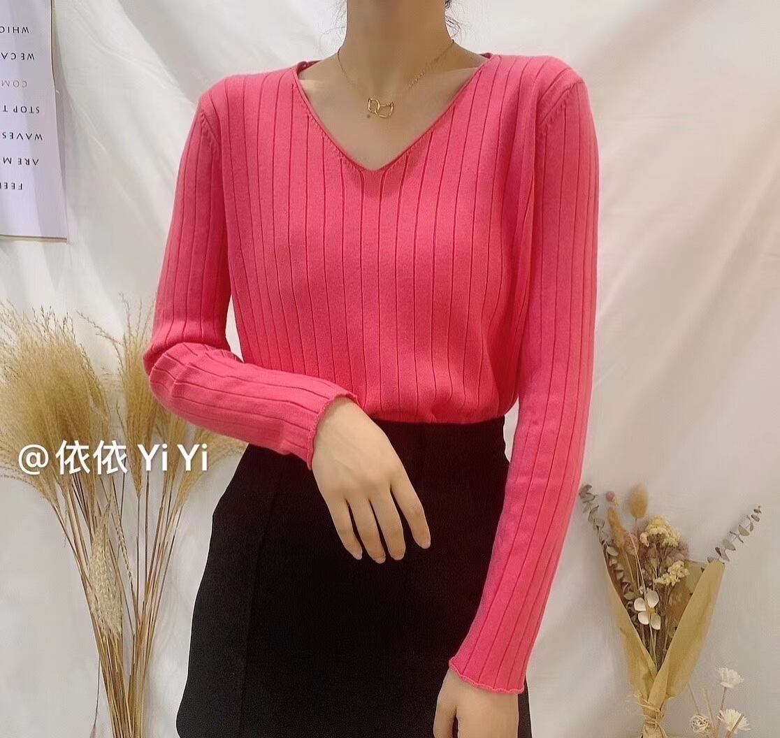 Vネックリブニット　AJ111-552