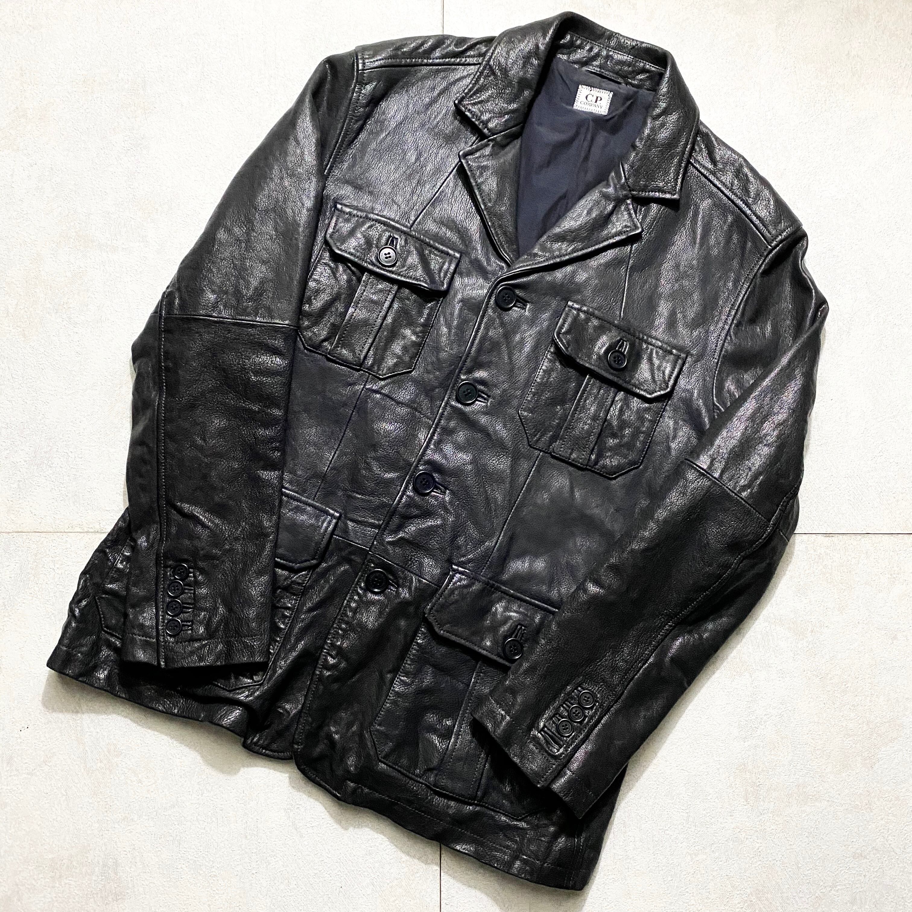 C.P.COMPANY leather tailored jacket | NOIR ONLINE