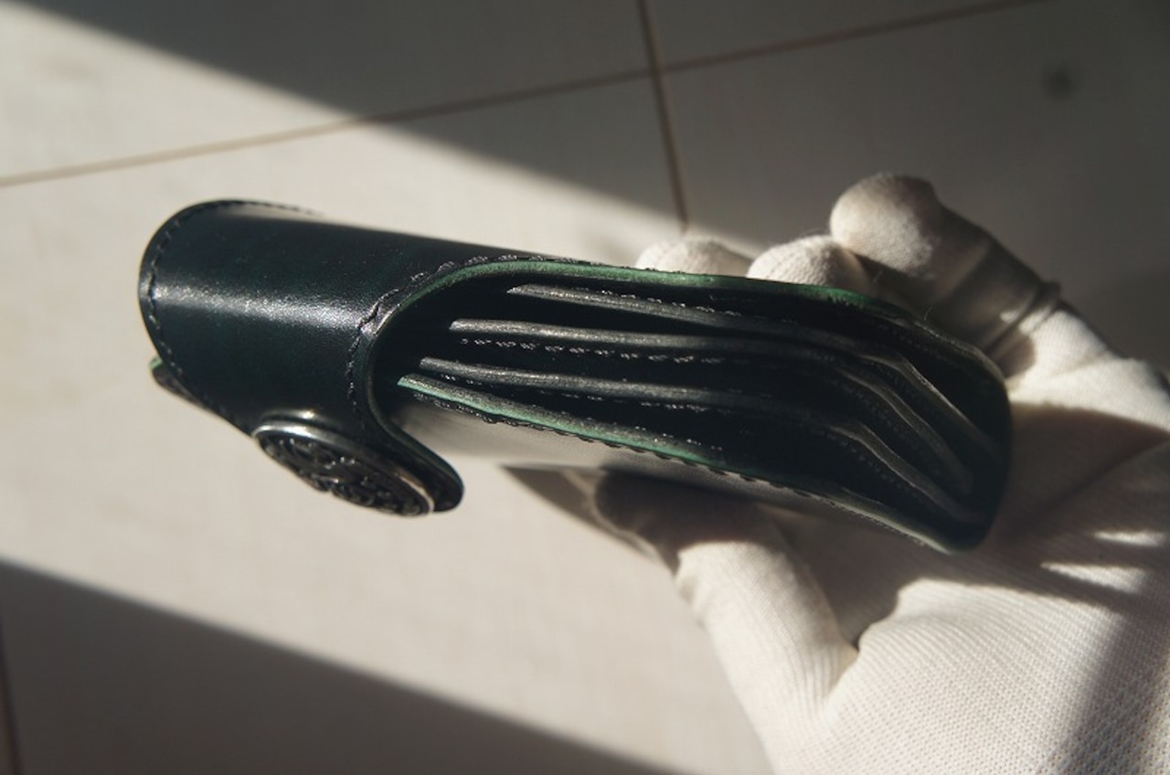 【プレミアムウォレット】ルガトショルダーのバイカーズショートウォレット【グリーン】の画像16