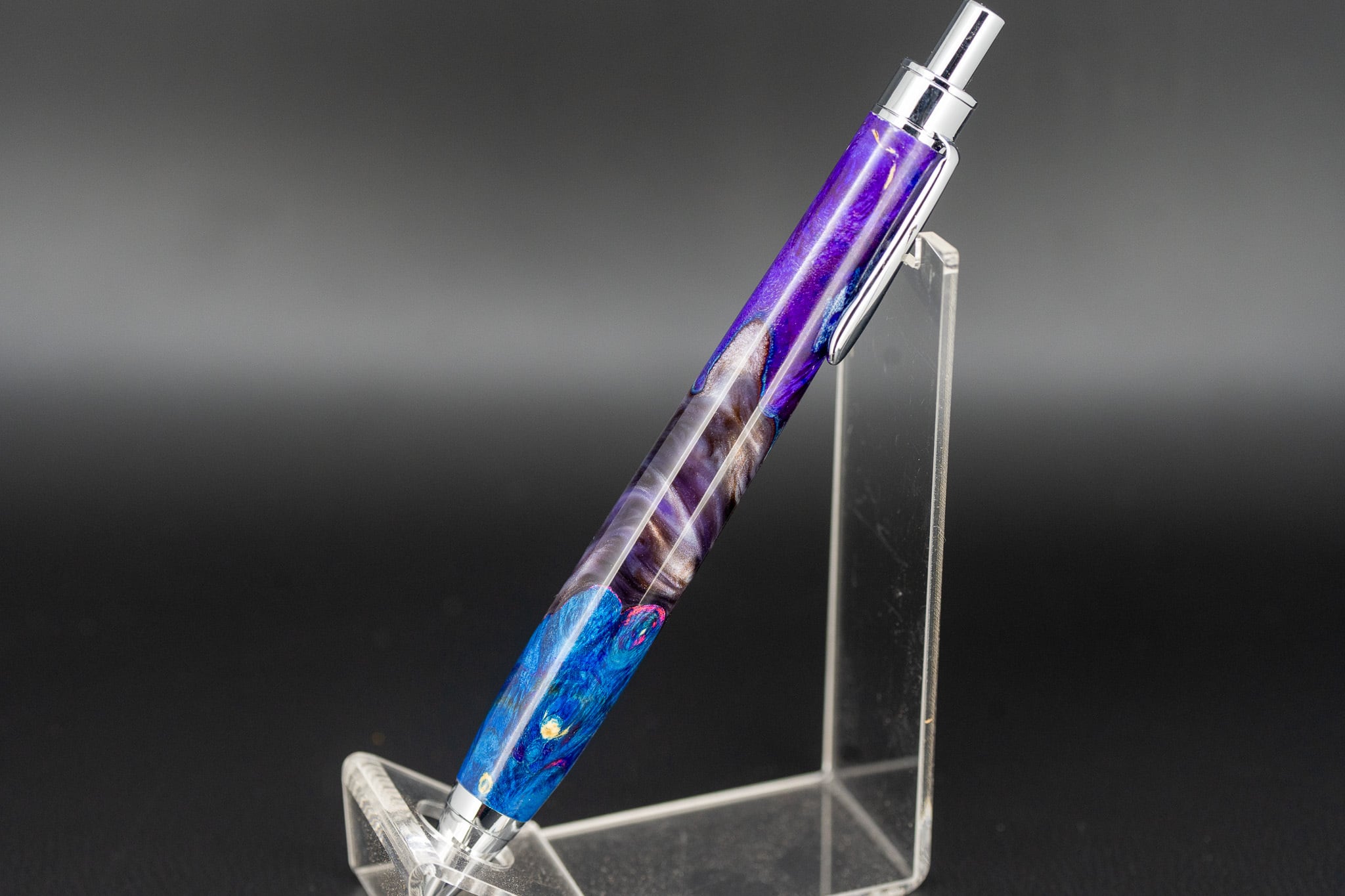 創造性と透明美】 レジン×ウッド silver MP | 木軸ペン工房 金杢犀