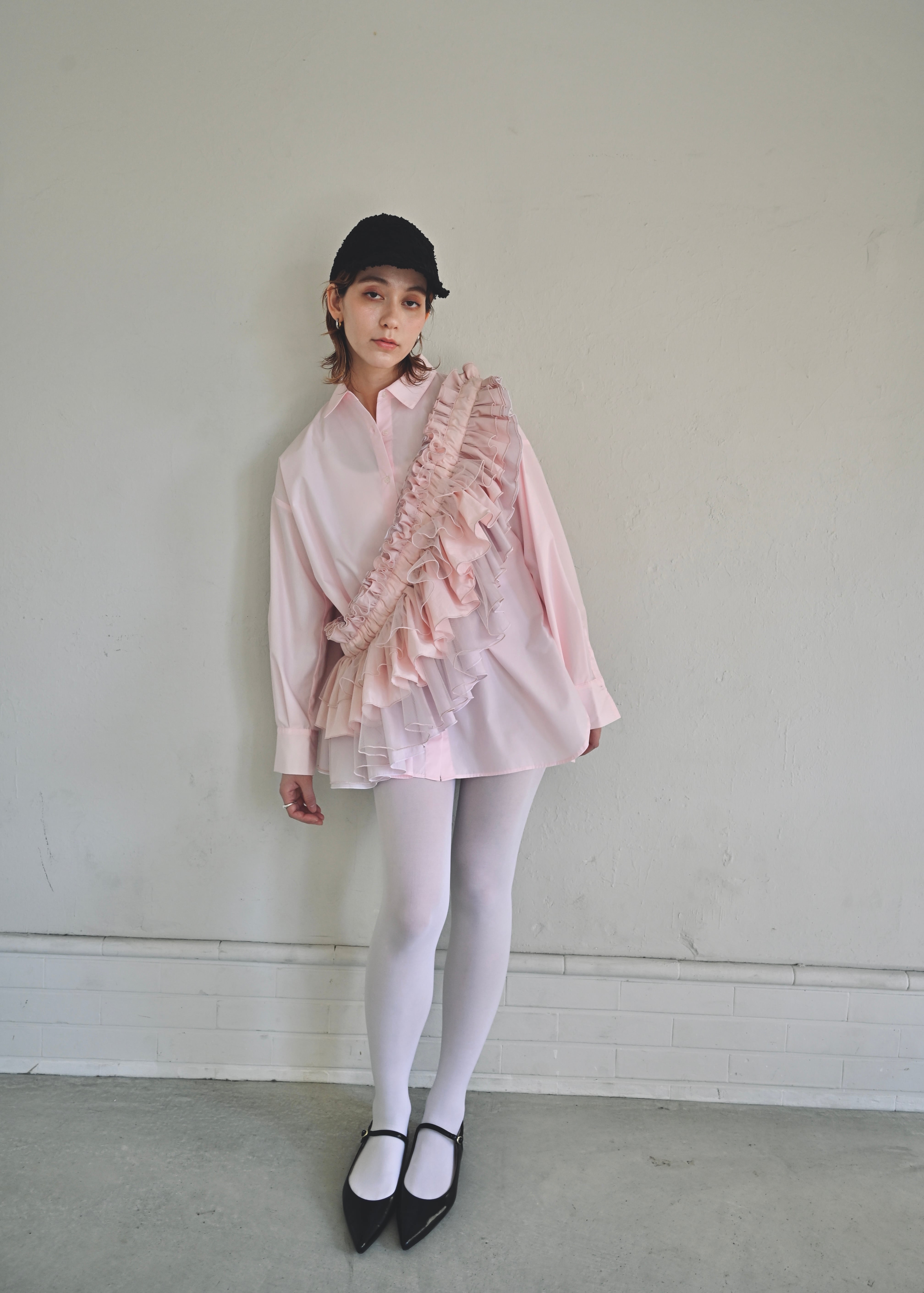 DŌRA MÖRA | Versatile Ruffled Bag - SAKURA PINK | ORIENT MILLINERY