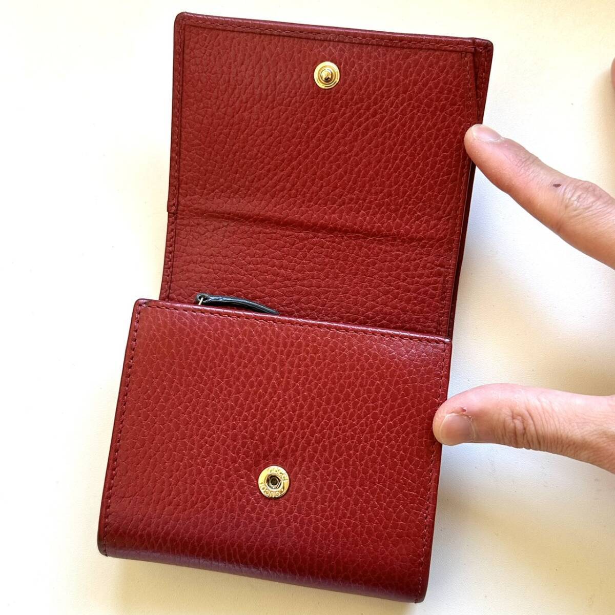 グッチ GUCCI 二つ折り財布 GGマーモント レッド | 万福財布