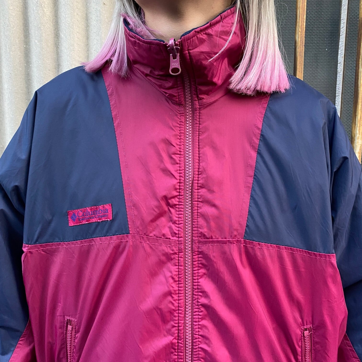 90s Columbia バイカラー ダウンベスト デザイン