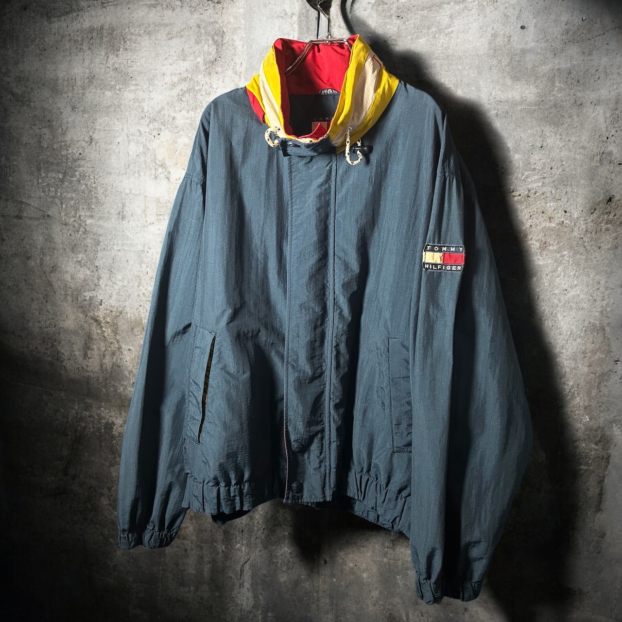 90s TOMMY HILFIGER ナイロンセーリングジャケット ネイビー トミー