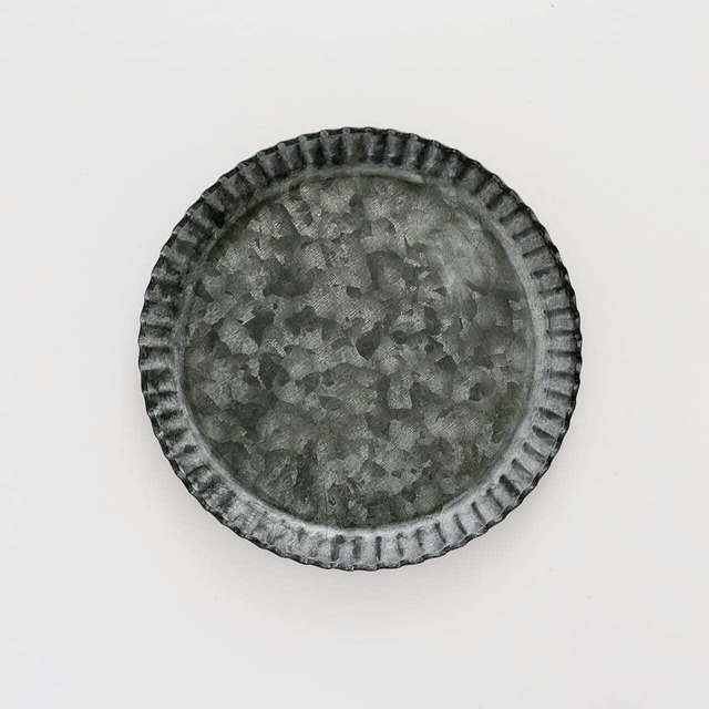ブリキ トレー 鉢皿 ノッチプレート 16cm / Tin Notch Plate 16