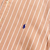 90s Ralph Lauren ラルフローレン CUSTOM FIT ストライプ BD ボタンダウン 長袖 シャツ LL /ピンク・ベージュ系 メンズ ビンテージ
