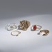 SET RING || SUMMER CHIC RED STONE RING SET || 5 RINGS || GOLD || CRSM0529A