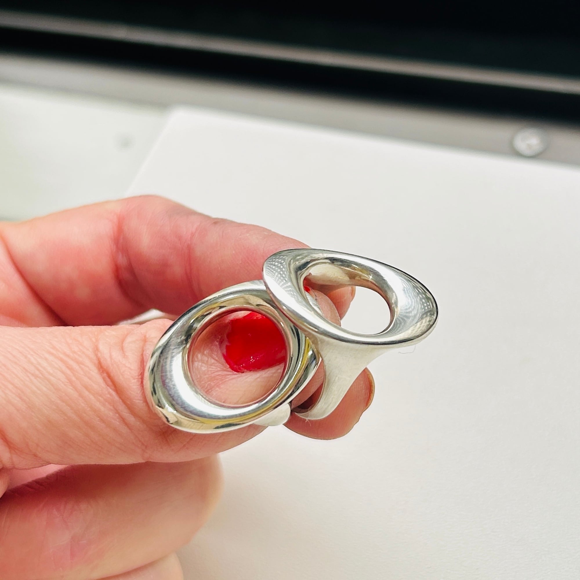 W&S Sørensen 70s シルバー925 楕円リング Designed by Bent