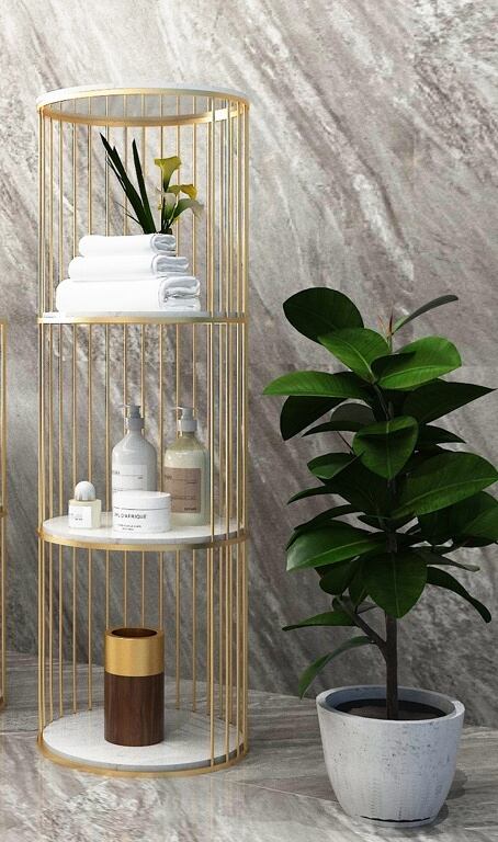 軽量で豪華な収納ラック ゴールド | Russel 海外インテリアセレクト