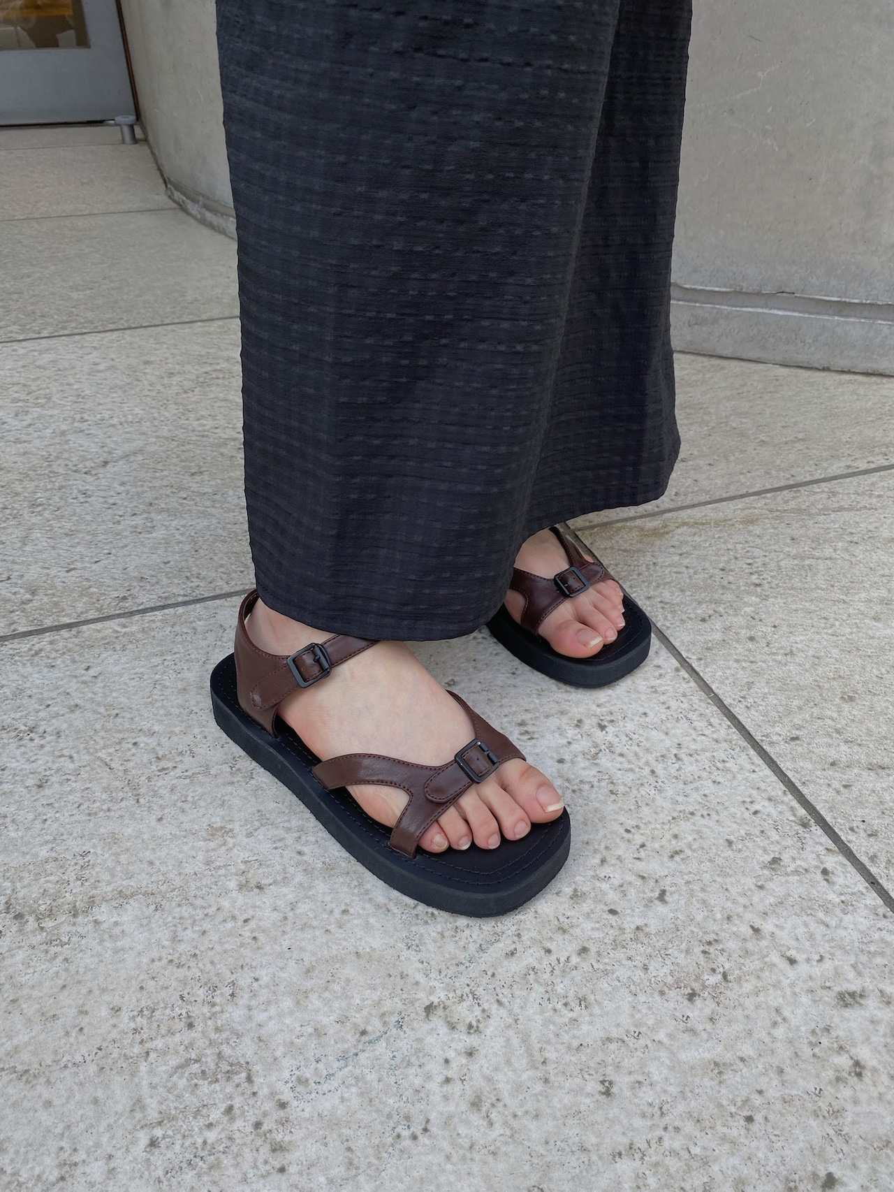 toe belt flat sole sandal
