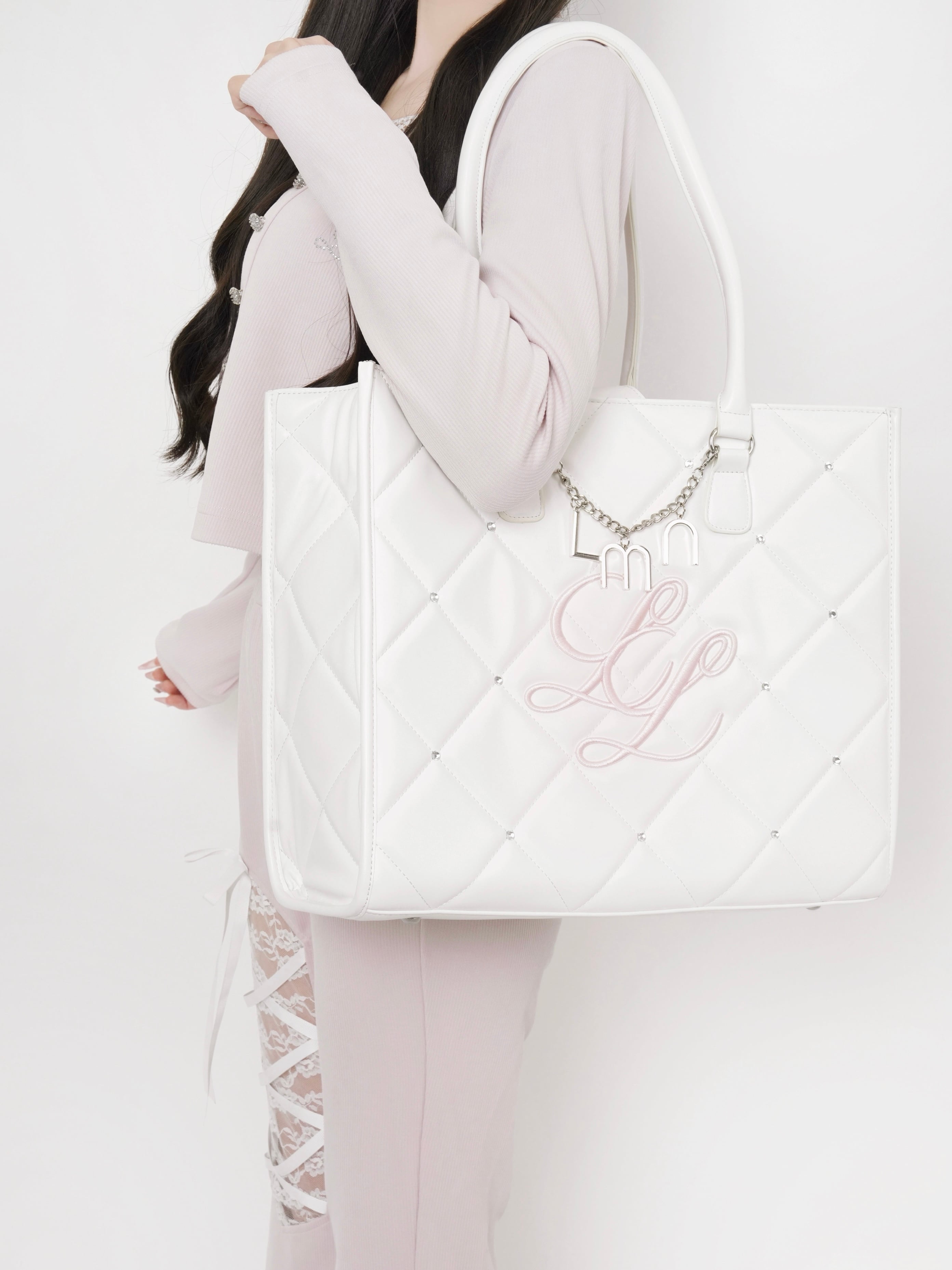 Lumignon quilting tote bag ホワイト♡ Lumignon quilting tote bag【ホワイト/ピンク】 | Lumignon