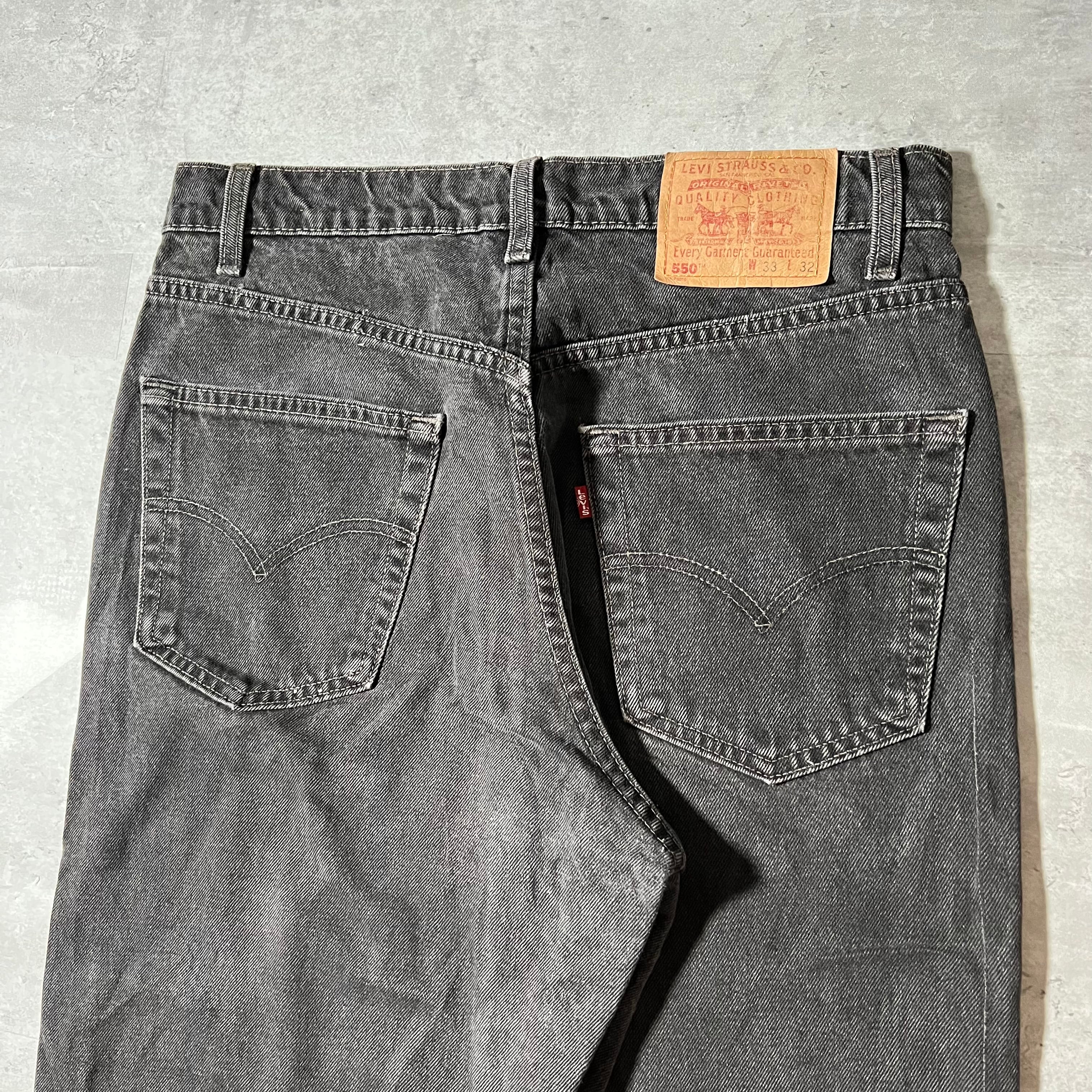 80s “Levis 550” 後染めblack denim pants W33L32 made in canada 217