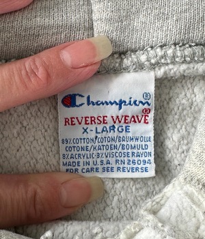-Champion- Vintage 90s XL Reverse Weave Hoodie【PRINCETON】made in USA