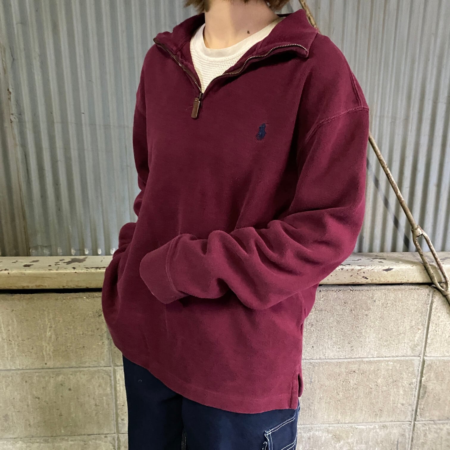 POLO Ralph Lauren ポロ ラルフローレン ハーフジップ リブ スウェット 