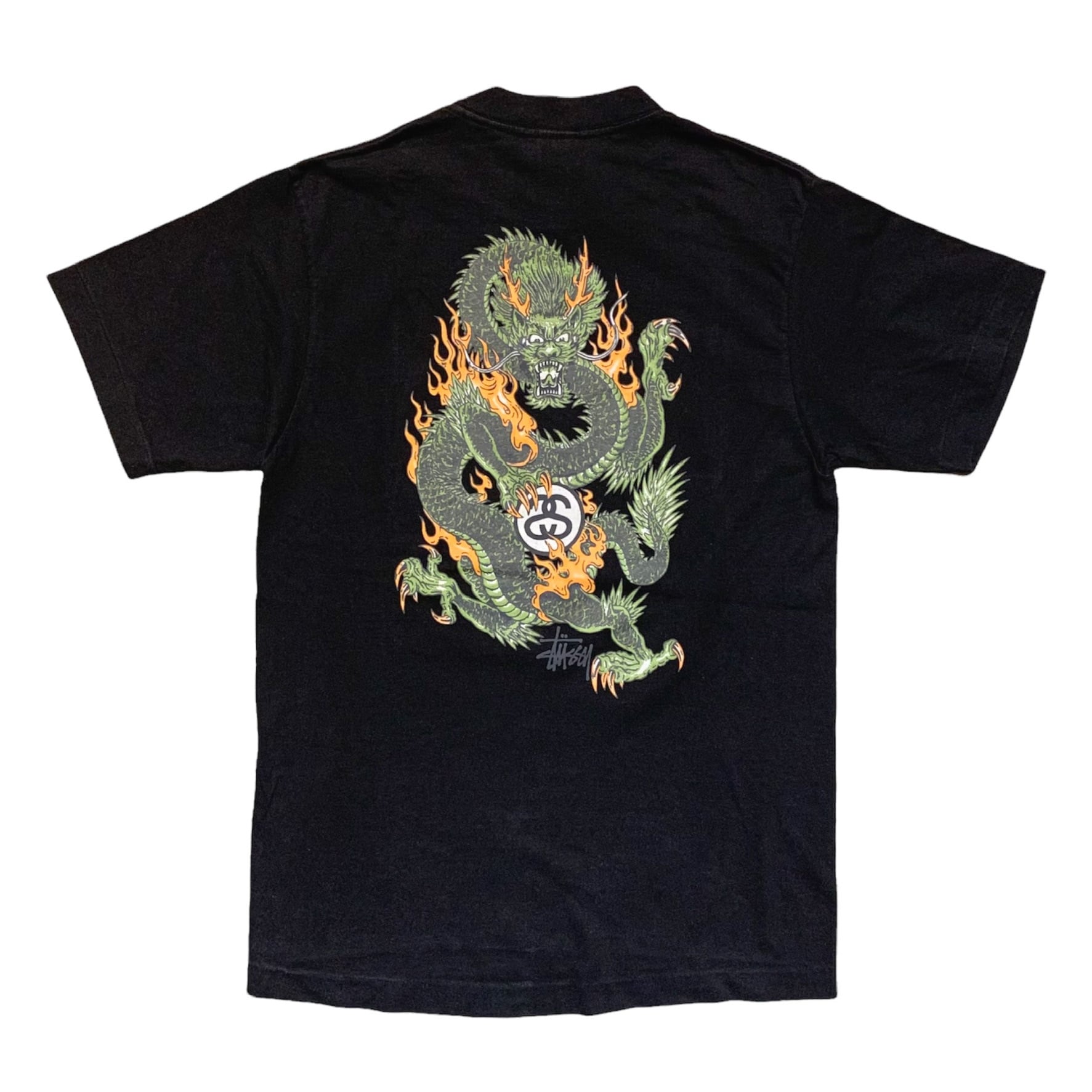 90's Old Stussy Dragon T-Shirt / オールドステューシー 紺タグ ...