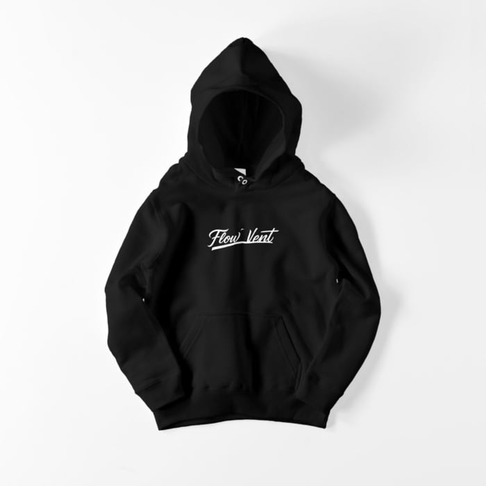 embroidery brand name hoodie black | PAY ID