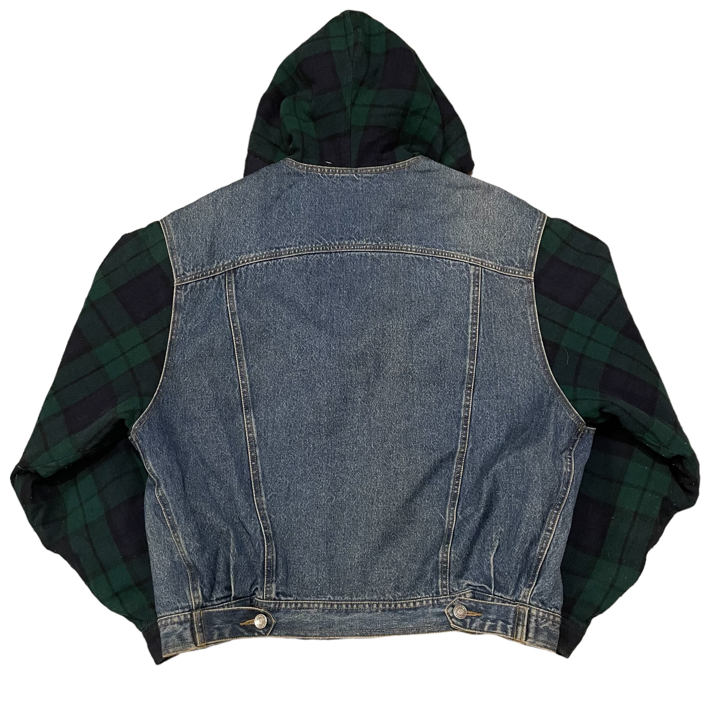 90s GAP wool×denim black watch jacket What’z up