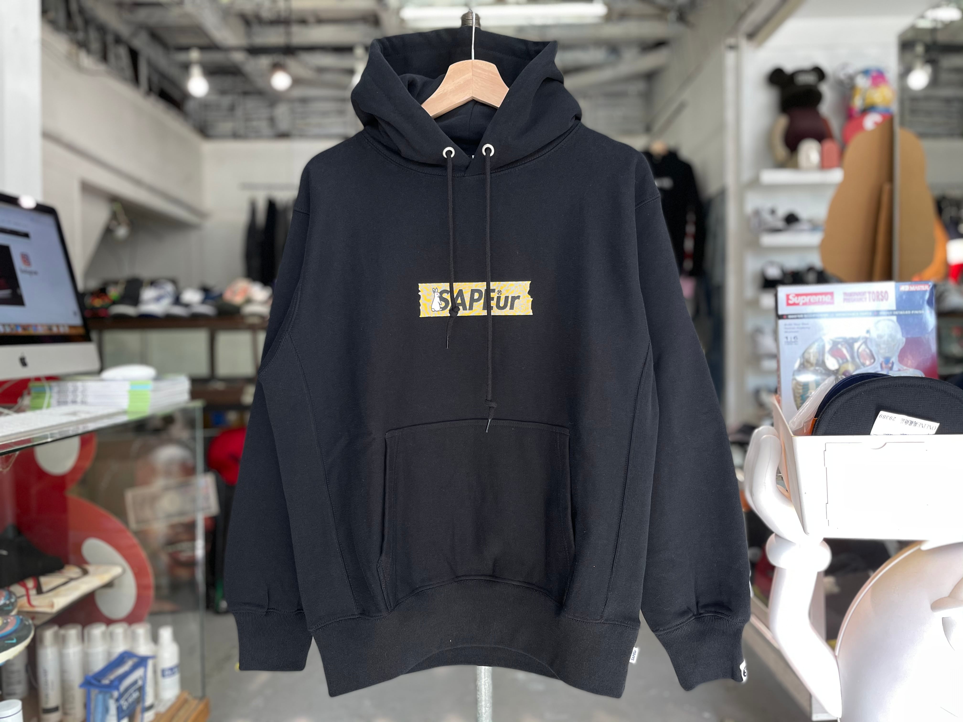 サプールSAPEur collaboration with #FR2 HOODIE 黒 - パーカー