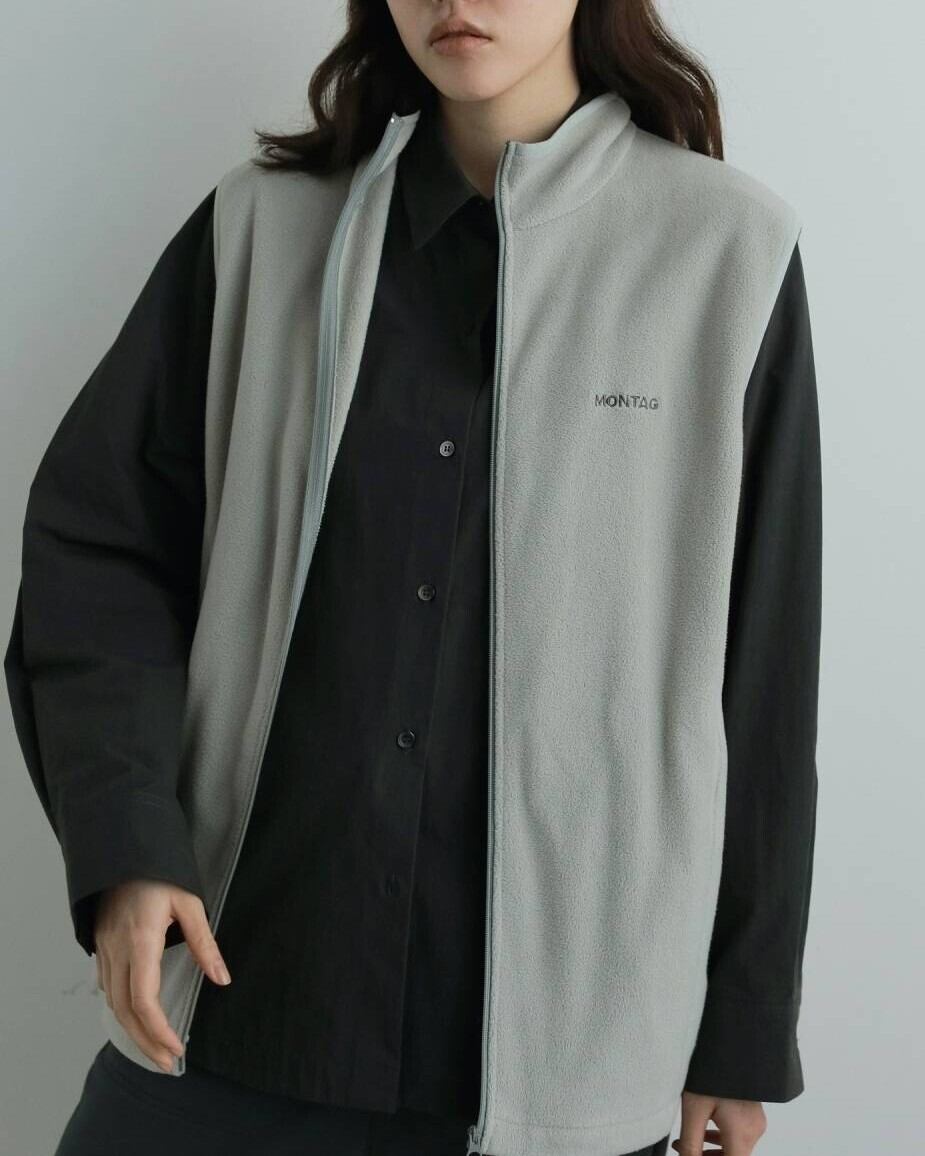 anuke(アンヌーク) Fleece Zip Vest | サウスオレンジ｜メンズ