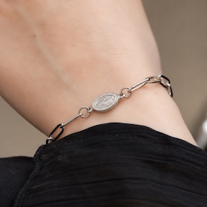 316L medai chain bracelet #b47