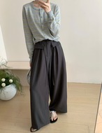 【新作5％OFF・3日間】2Pocket Pin-tuck Wide Slacks_3colors