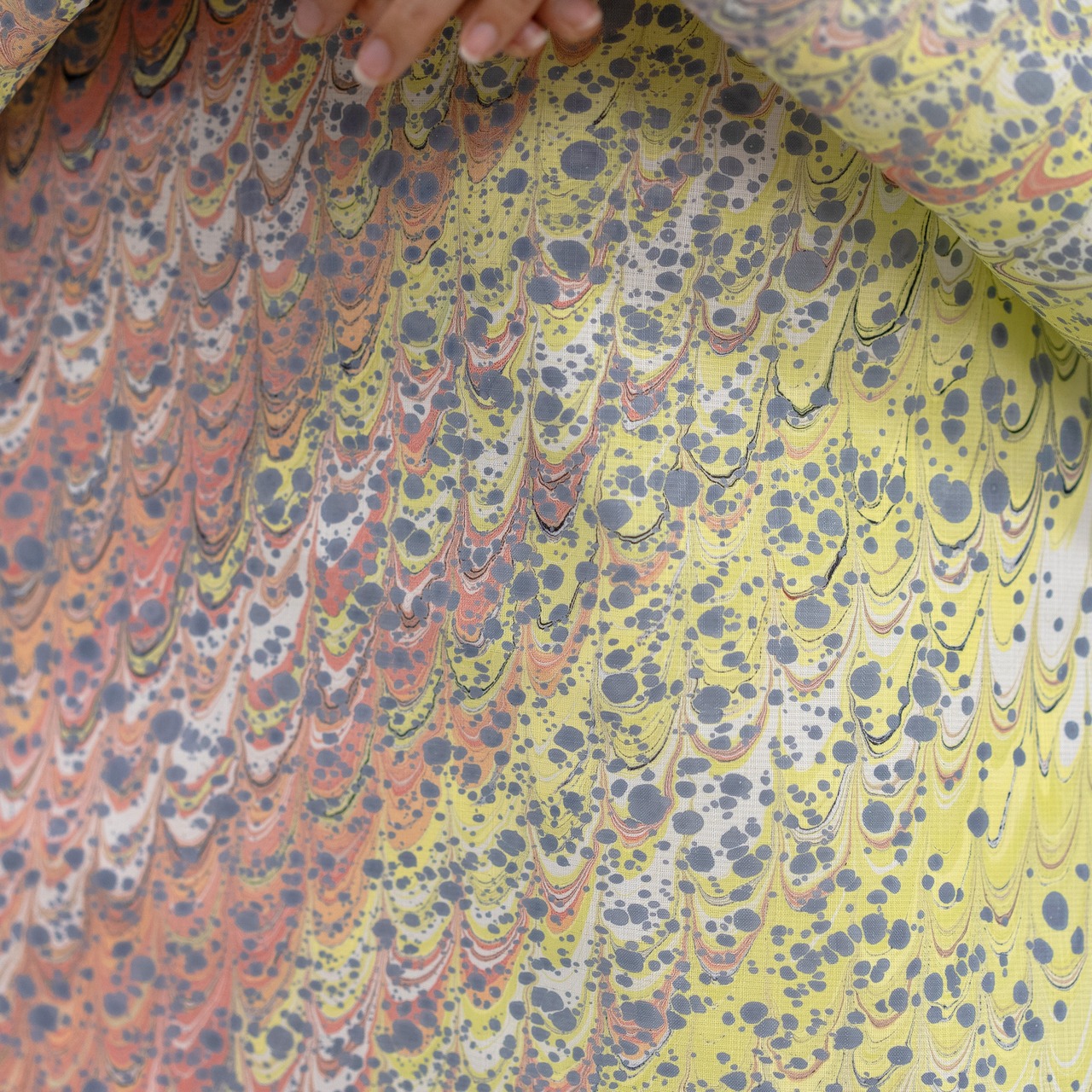 「不死鳥の羽」〜ピーコック柄×ドット〜セオアルファ〜浴衣・夏着物・単衣