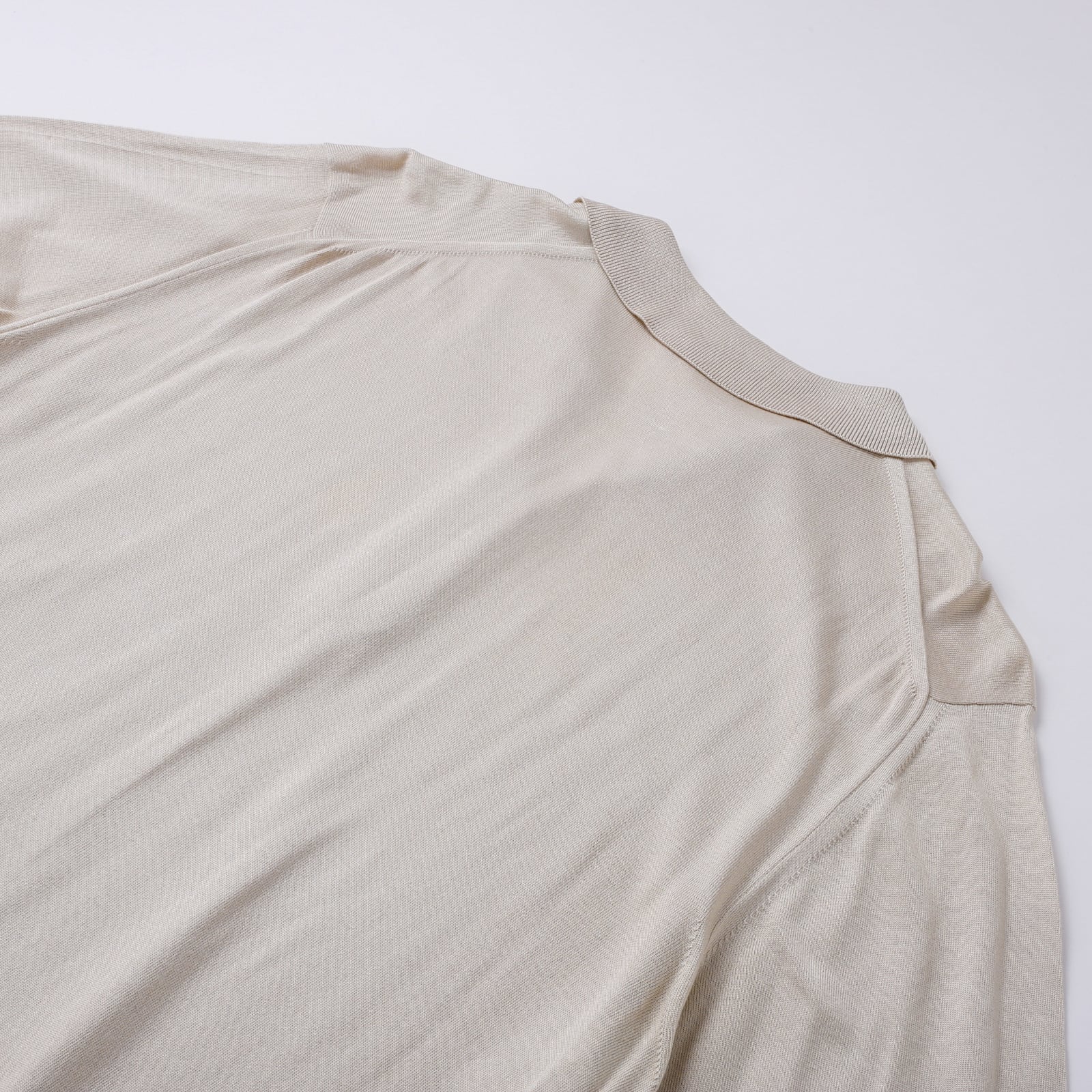 極美品】Hermes silk Knit polo half zip made in Italy size L beige