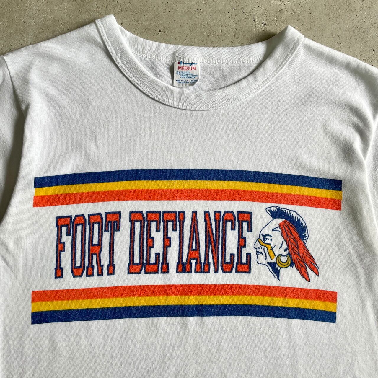 80年代 トリコタグ Champion チャンピオン FORT DEFIANCE カレッジロゴ