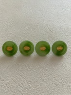フランスVintageボタン プラスチックボタン イエローグリーン×ゴールド マット 22mm アクセサリーパーツ デコレーション材