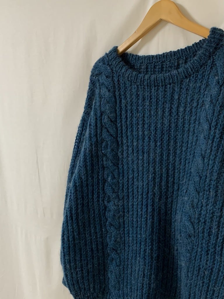 1980's Drop Shoulder Design Crew Neck Sweater
