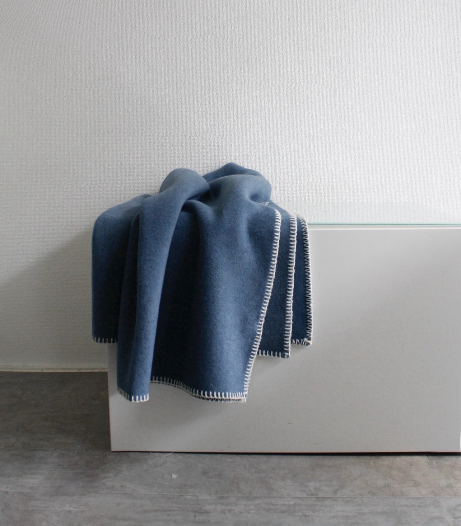 England TWEEDMILL fleece blanket : Denim / イギリス ツイードミル