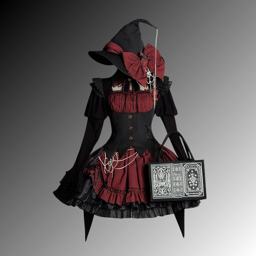 ゴスロリ ブラウス 長袖 Alice Girl 魔女シリーズ シアードット切替
