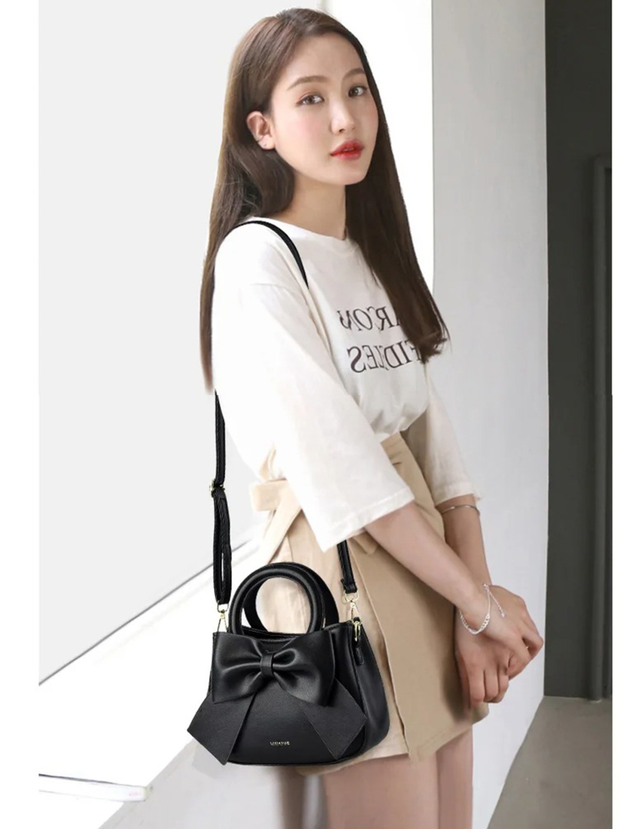 【0282】Ribbon PU Mini Hand Shoulder 2way Bag