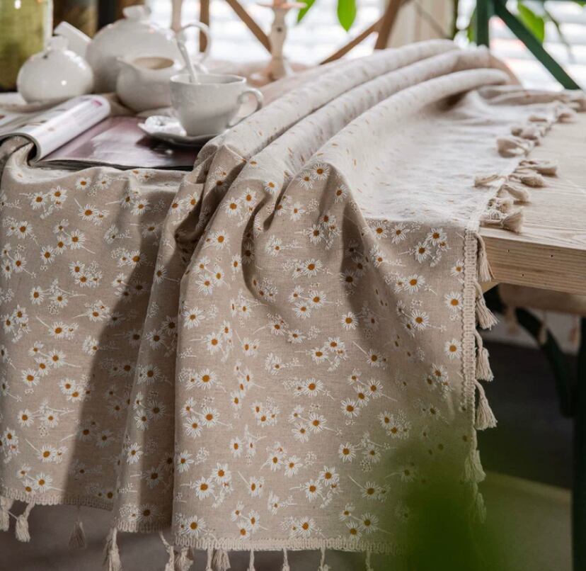 【R316】【予約】フラワー刺繍デザイン デザインクロス 140✖️140cm