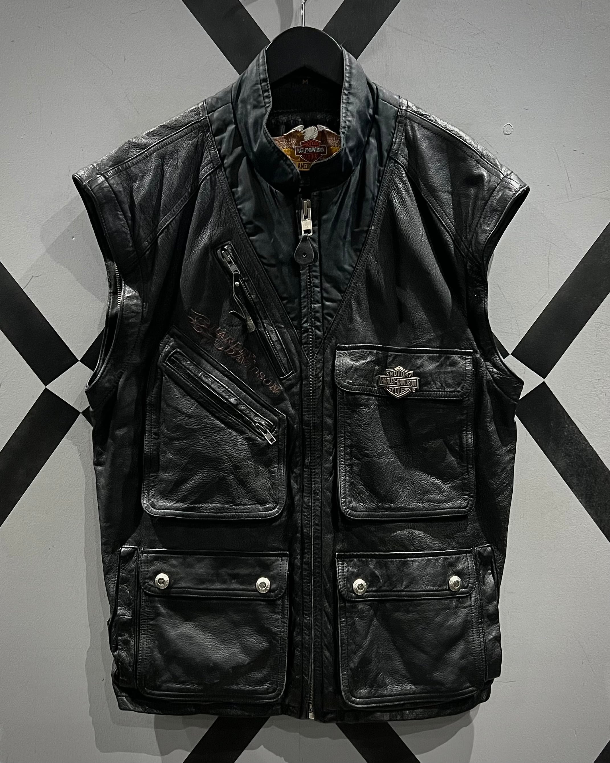 X VINTAGE】“Harley-Davidson” Detachable Gimmick Vintage Zip Up