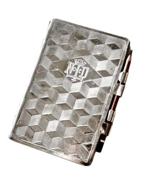 19世紀  フランス 銀の貴族と幾何学とカルネ・ド・バル 手帳 アンティーク