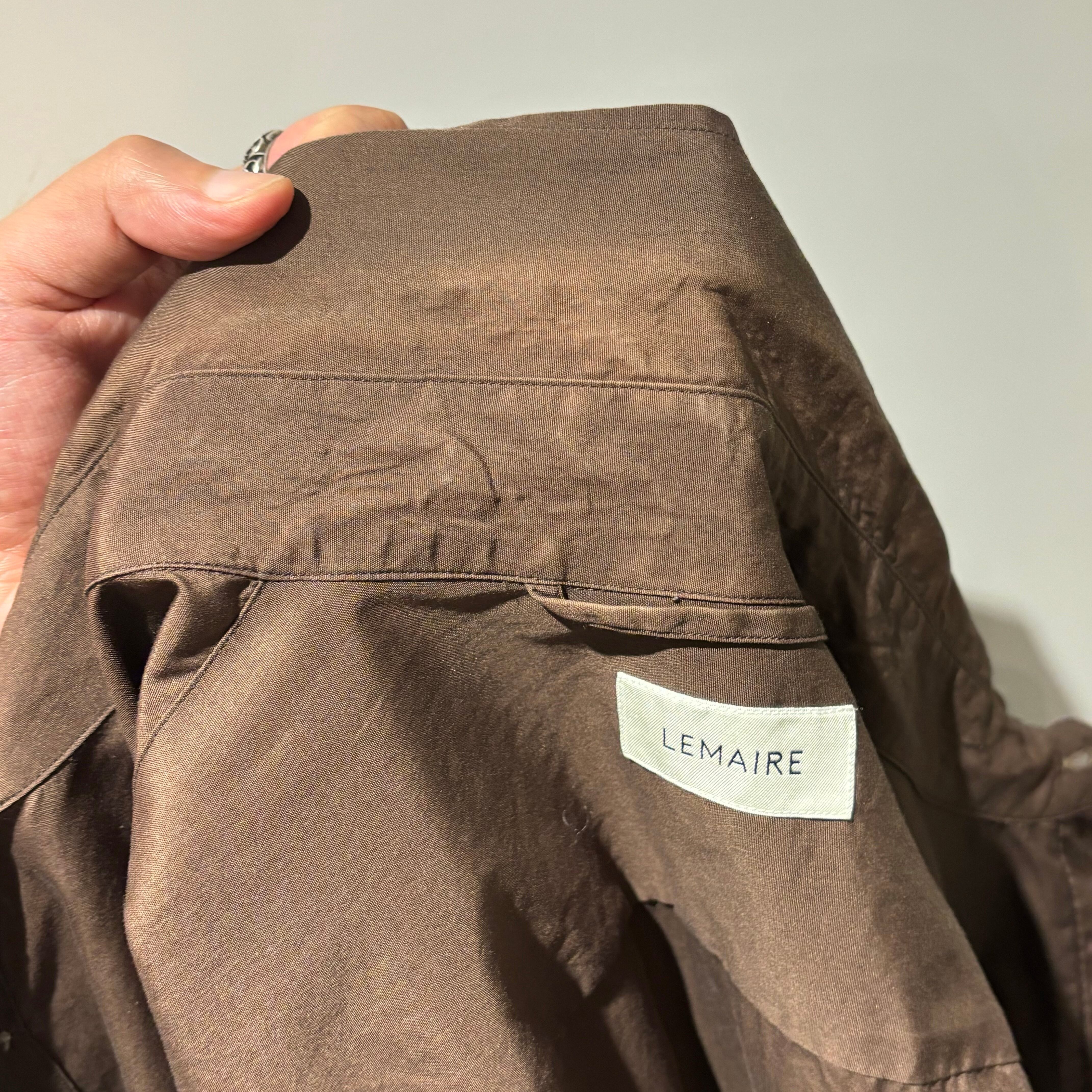 LEMAIRE ルメール 長袖シャツ ブラウン シャツ SIZE44【表参道t 